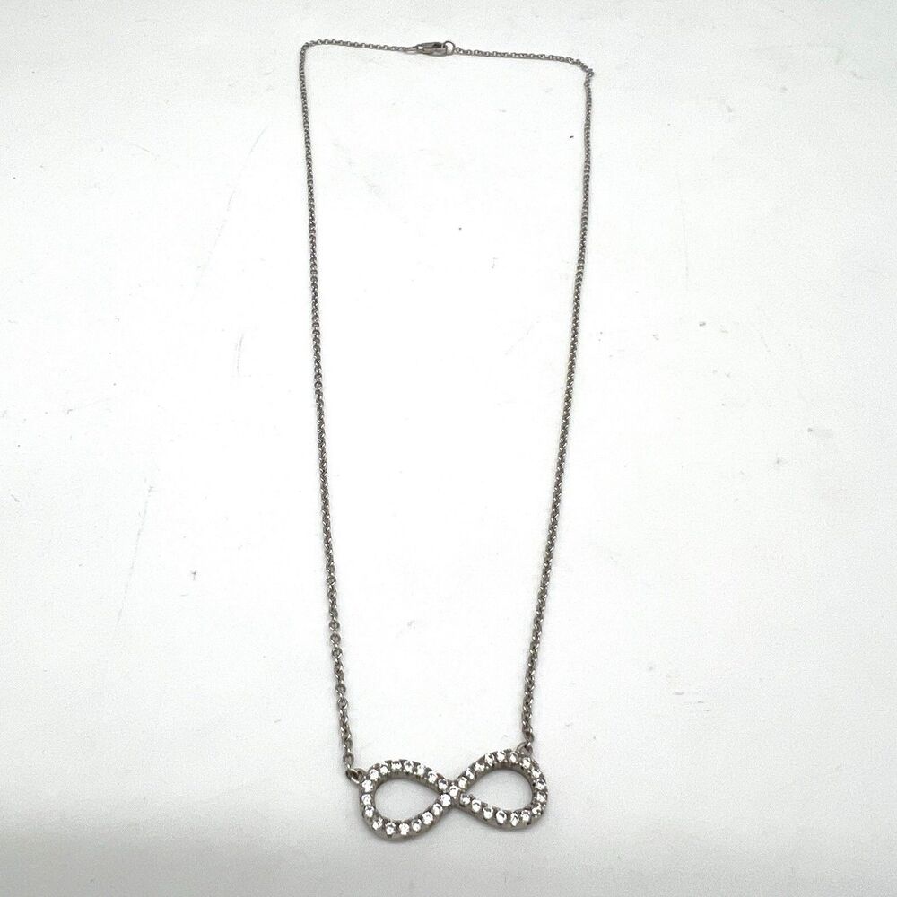 Infinity Pendant Necklace Cable Chain Silver 925 2.7 Grams